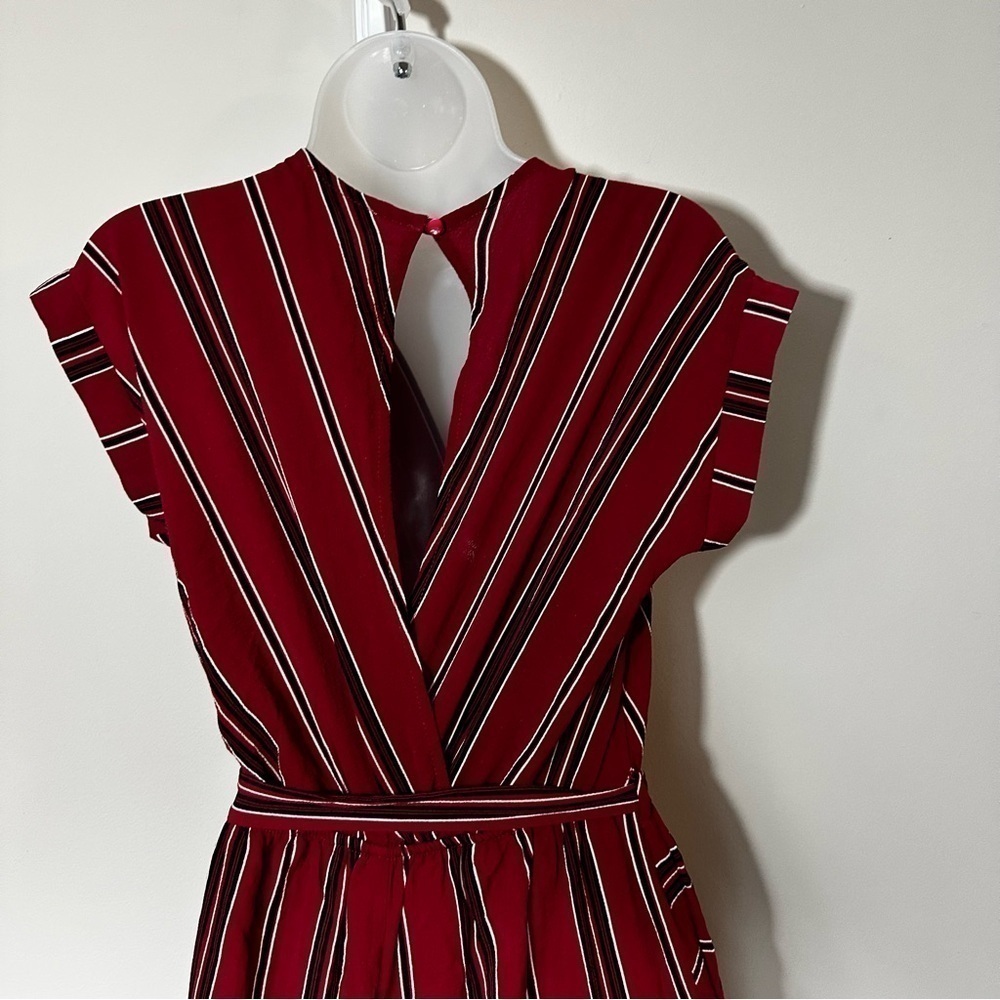 Monteau Red Striped Wide Leg Jumpsuit in Size Medium - Picture 5 of 6